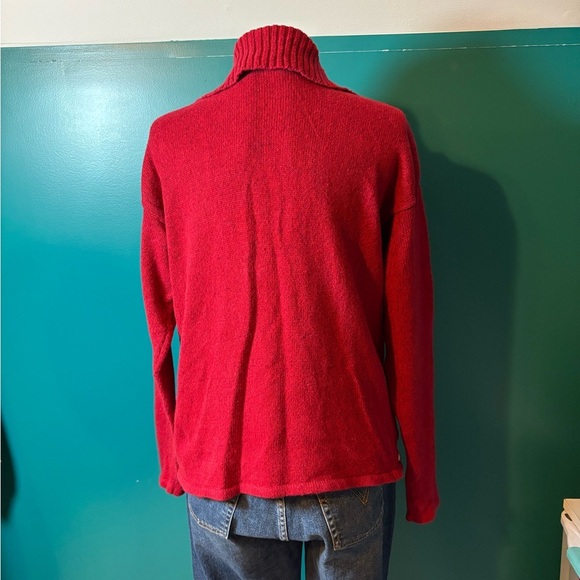 Erika Red and Black Zip Up Sweater with Nordic Patterns - Picture 4 of 6